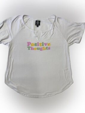 bobeau White Split-Neck Cotton Tee